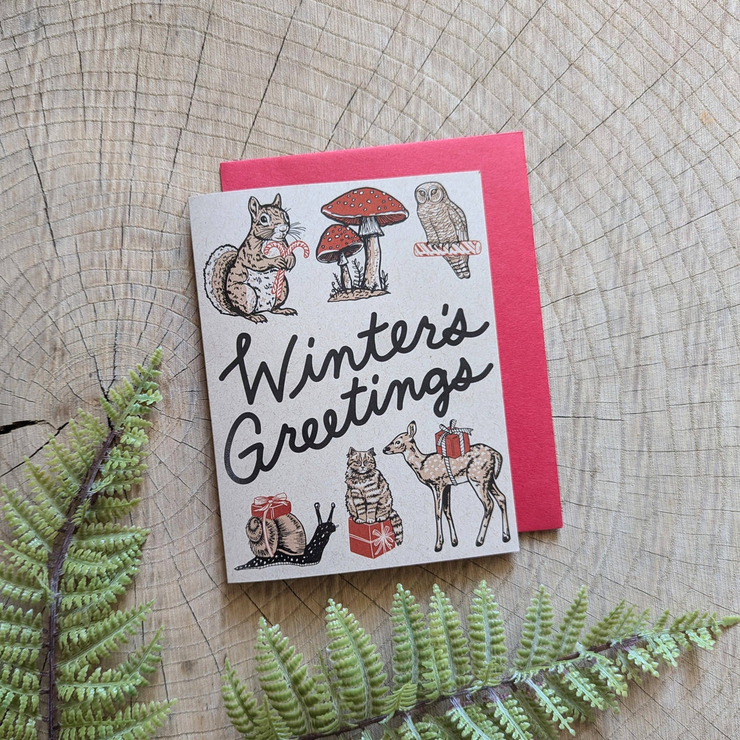 Greeting card | winter's greetings - holiday Christmas