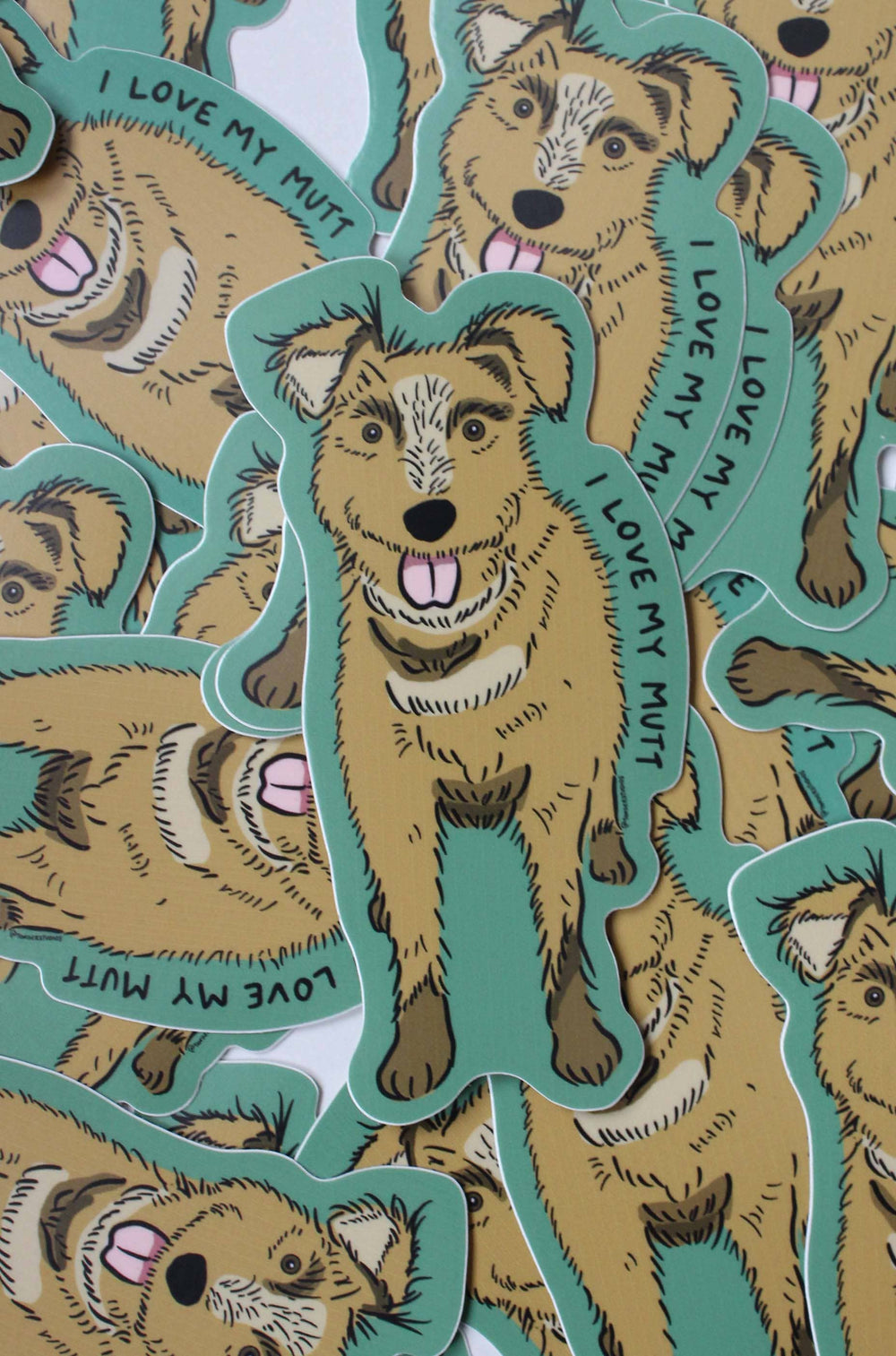 I Love My Mutt Sticker
