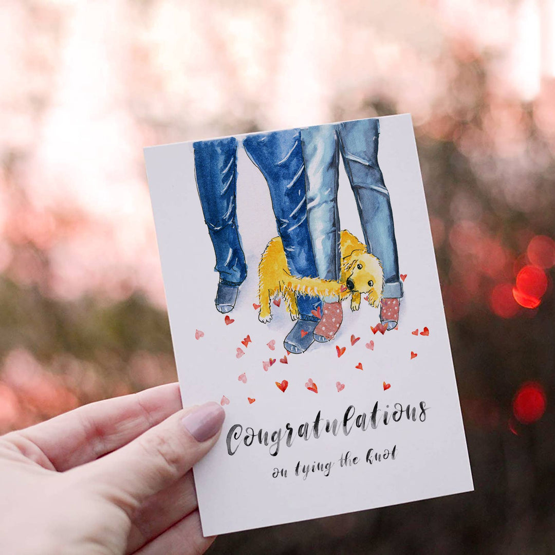 Dog Tie The Knot Funny Wedding Card