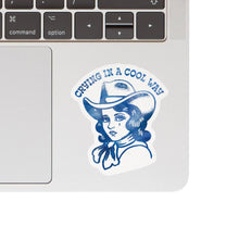 Load image into Gallery viewer, Crying Cowgirl Retro Western High Quality Vinyl Sticker
