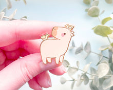 Load image into Gallery viewer, Curly the Capybara and Bird Friends Enamel Pin
