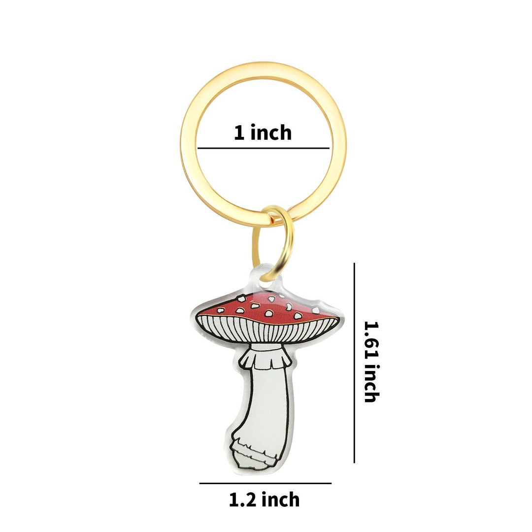 Fly Agaric Mushroom Acrylic Keychain - Fungi Shroom Garden