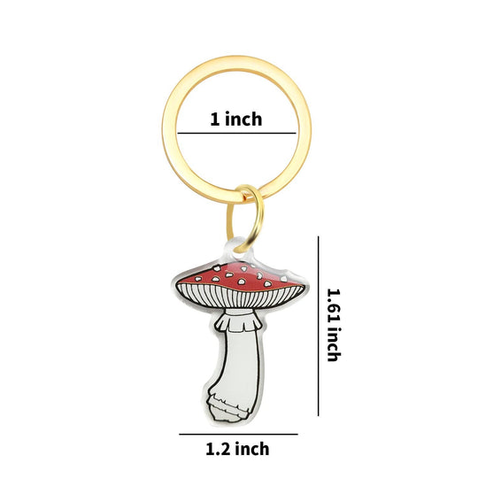 Fly Agaric Mushroom Acrylic Keychain - Fungi Shroom Garden