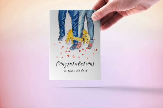Dog Tie The Knot Funny Wedding Card