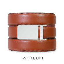 Load image into Gallery viewer, Chili Brown Leather Ratchet Belt &amp; Buckle Set
