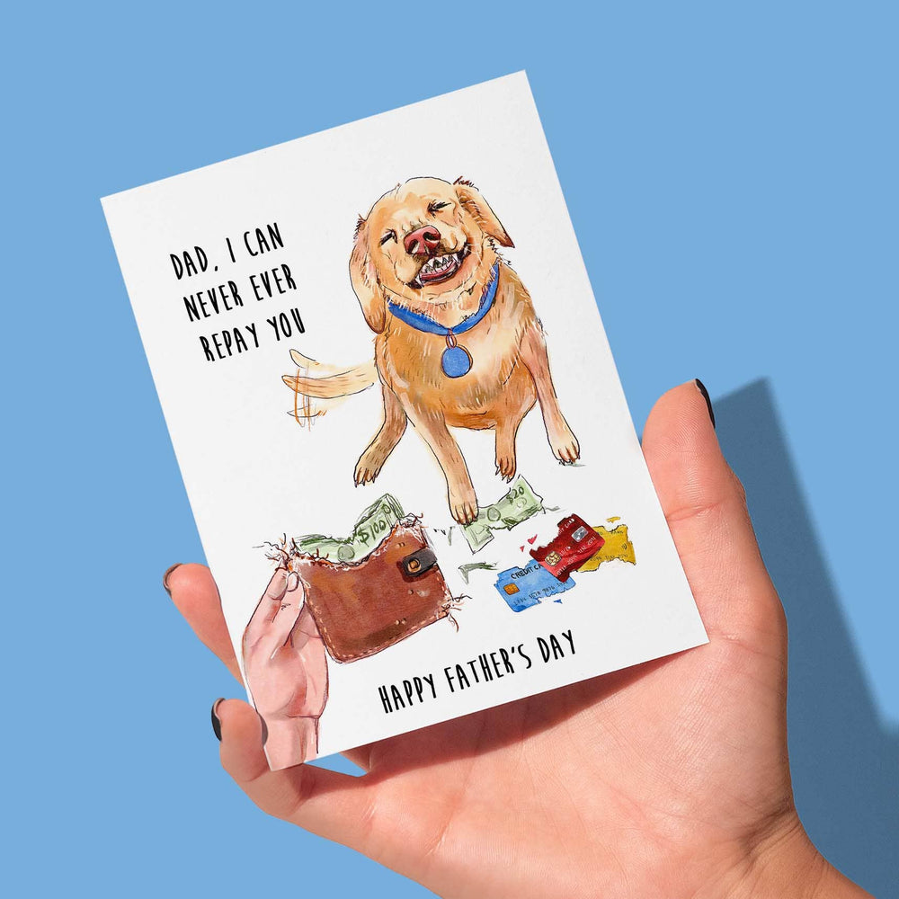 Dog Chews Wallet - Funny Fathers Day Card