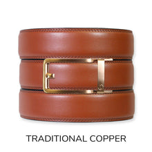 Load image into Gallery viewer, Chili Brown Leather Ratchet Belt &amp; Buckle Set
