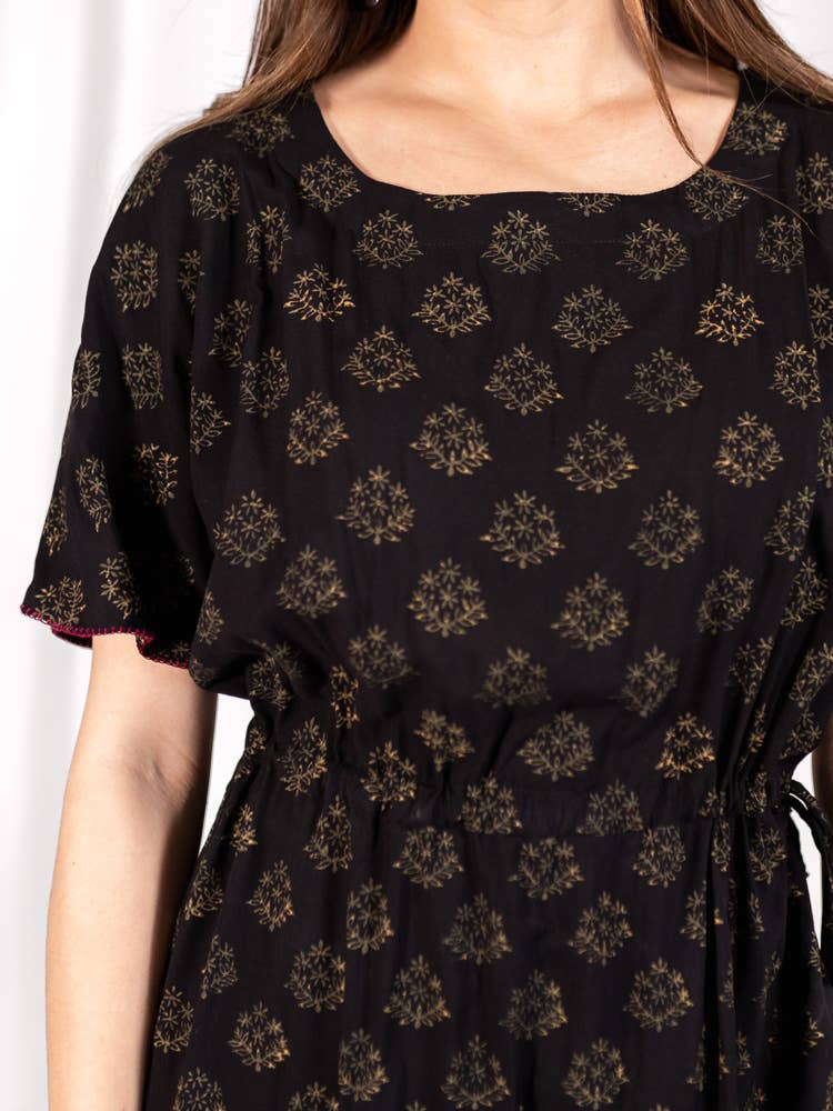 Aimee Maxi Dress Floral Stamp Black