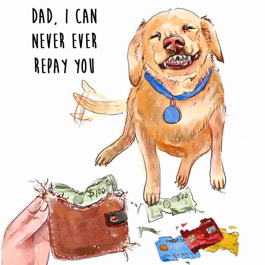 Dog Chews Wallet - Funny Fathers Day Card