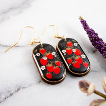 Load image into Gallery viewer, Vintage Strawberry Patch Oblong Earrings
