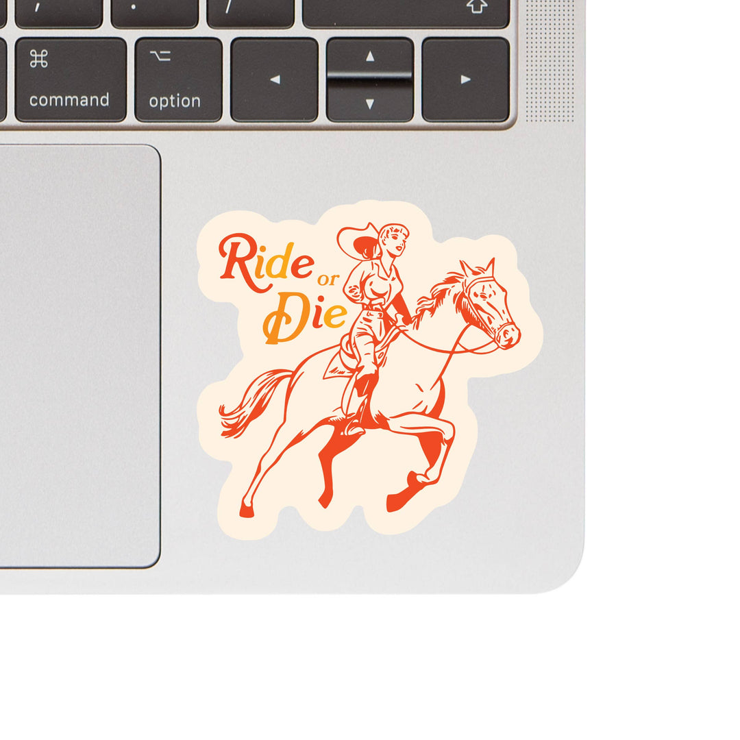 Western Cowgirl Cute Love Horse High Quality Vinyl Sticker