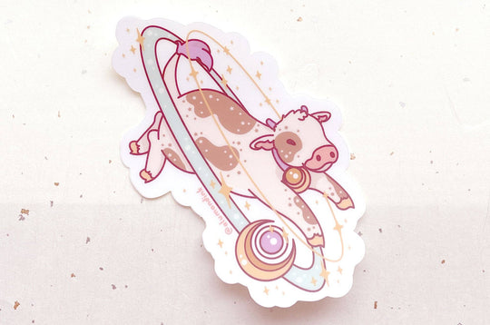 Cosmic Cow Clear Vinyl Sticker