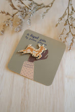 Load image into Gallery viewer, Deer Daylily Enamel Pin (With Locking Clasp)
