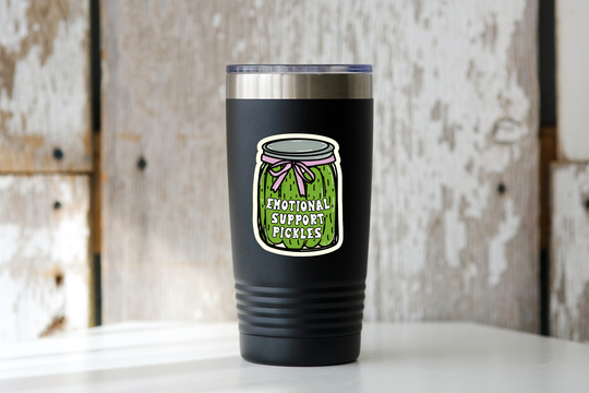 Emotional Support Pickles Sticker - coquette, funny, cute