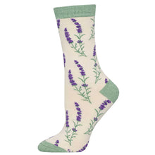 Load image into Gallery viewer, Lovely Lavender- Graphic Bamboo Crew Socks - Women
