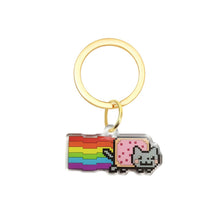 Load image into Gallery viewer, Nyan Cat Keychain - Rainbow Cat Meme Acrylic Keychain
