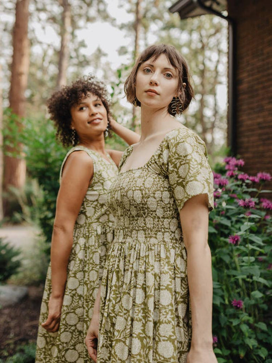 Teddy Midi Dress Pear Floral