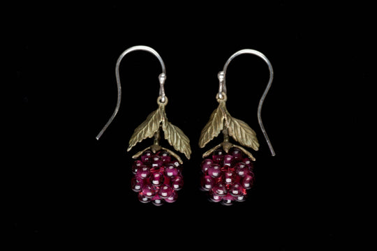 Raspberry Drop Wire Earrings