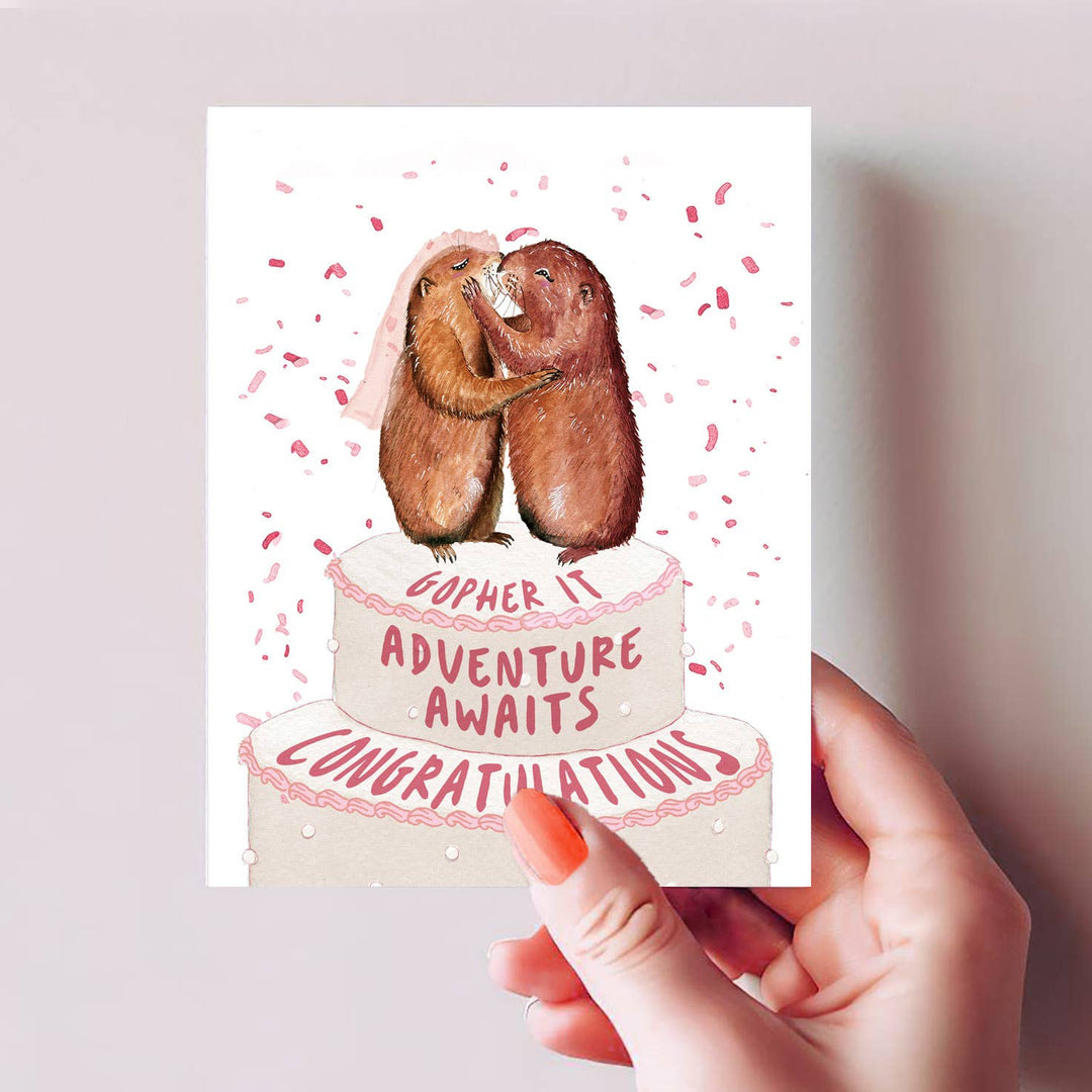 Gopher Wedding Cake - Funny Wedding Card