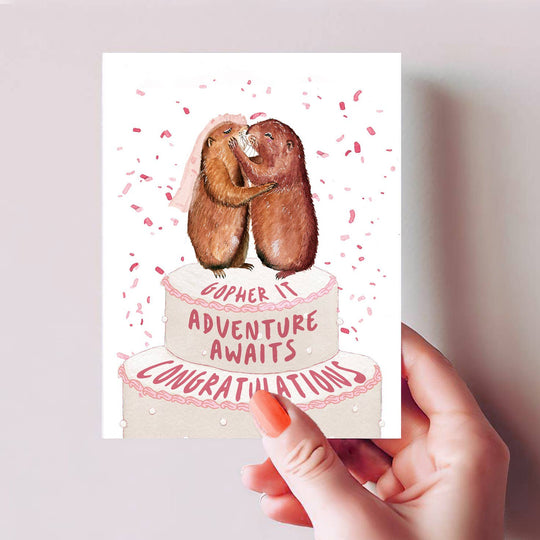Gopher Wedding Cake - Funny Wedding Card