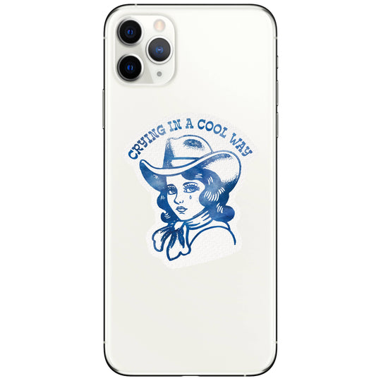 Crying Cowgirl Retro Western High Quality Vinyl Sticker