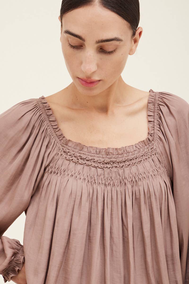 DUSTY ORCHID SATIN TOP