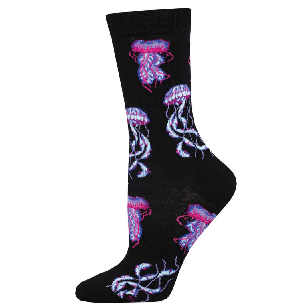 Deep Sea Jellies - Graphic Bamboo Crew Socks - Women