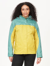Load image into Gallery viewer, Women&#39;s PreCip® Eco Jacket - Limelight/Blue Agave
