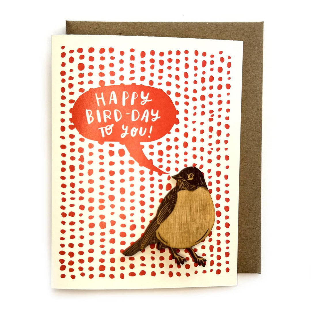 Happy Bird-Day - Robin Magnet w/Card