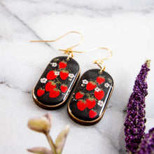 Load image into Gallery viewer, Vintage Strawberry Patch Oblong Earrings
