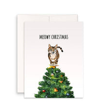 Load image into Gallery viewer, Tree Topper Cat - Funny Christmas Card
