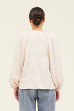 Load image into Gallery viewer, PLEATED SHOULDER JACQUARD BLOUSE

