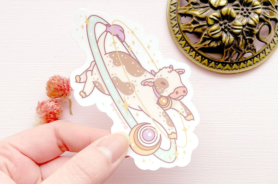 Cosmic Cow Clear Vinyl Sticker