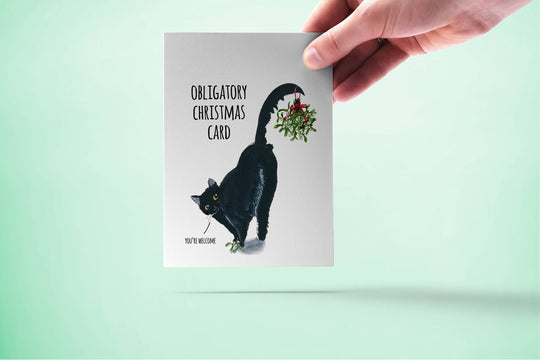 6-pack Black Cat Obligatory Christmas Card Set - Box Set