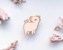 Load image into Gallery viewer, Curly the Capybara and Bird Friends Enamel Pin
