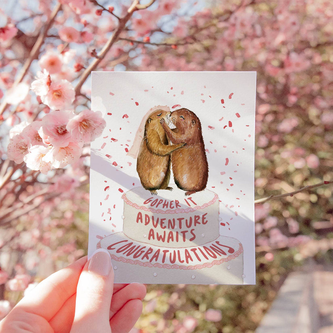 Gopher Wedding Cake - Funny Wedding Card