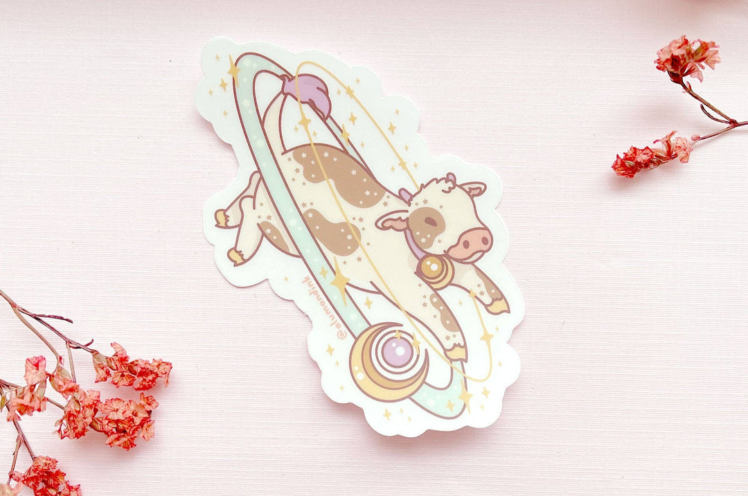 Cosmic Cow Clear Vinyl Sticker