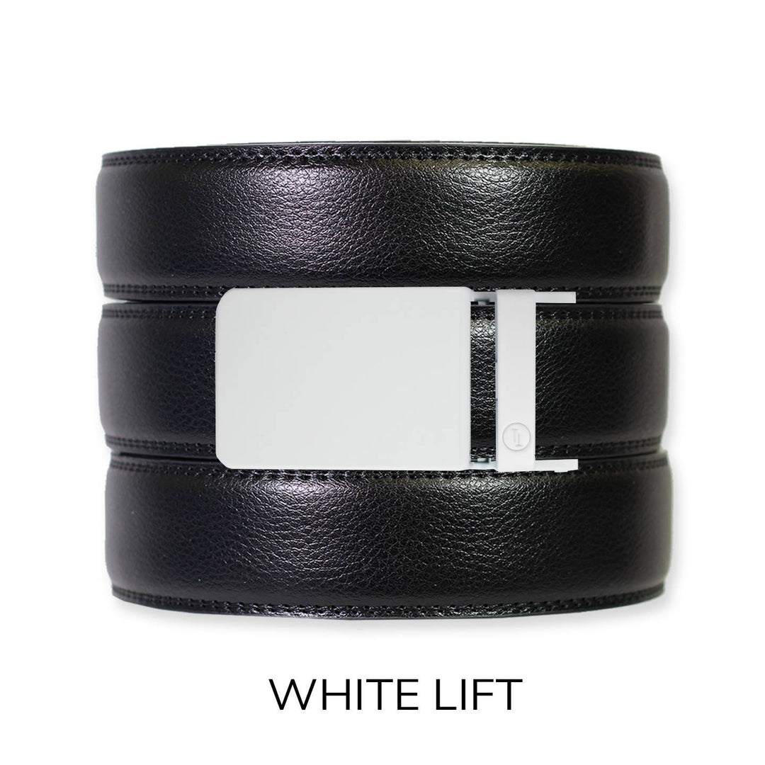 Black Leather Ratchet Belt &amp; Buckle Set