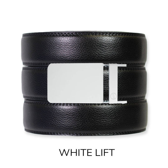Black Leather Ratchet Belt &amp; Buckle Set