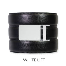 Load image into Gallery viewer, Black Leather Ratchet Belt &amp; Buckle Set

