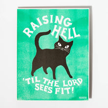 Load image into Gallery viewer, Raising Hell Cat - Risograph Print
