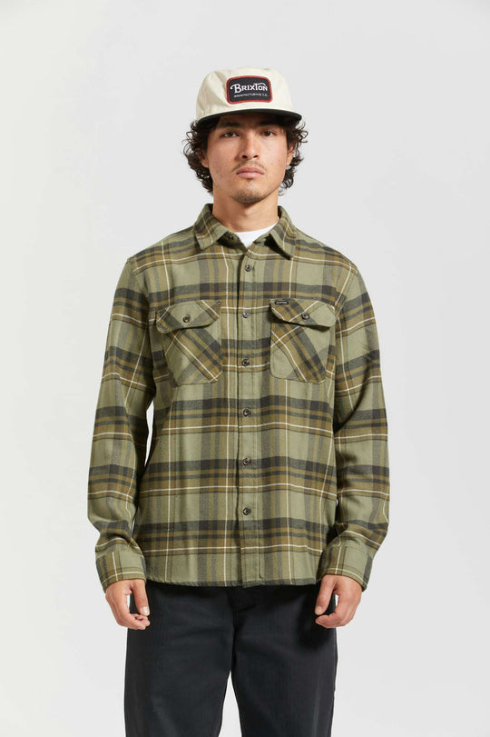 Bowery Flannel - Vetiver/Laurel Wreath/Washed Black