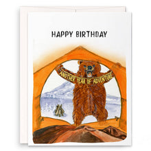 Load image into Gallery viewer, Camping Tent Bear - Funny Birthday Card
