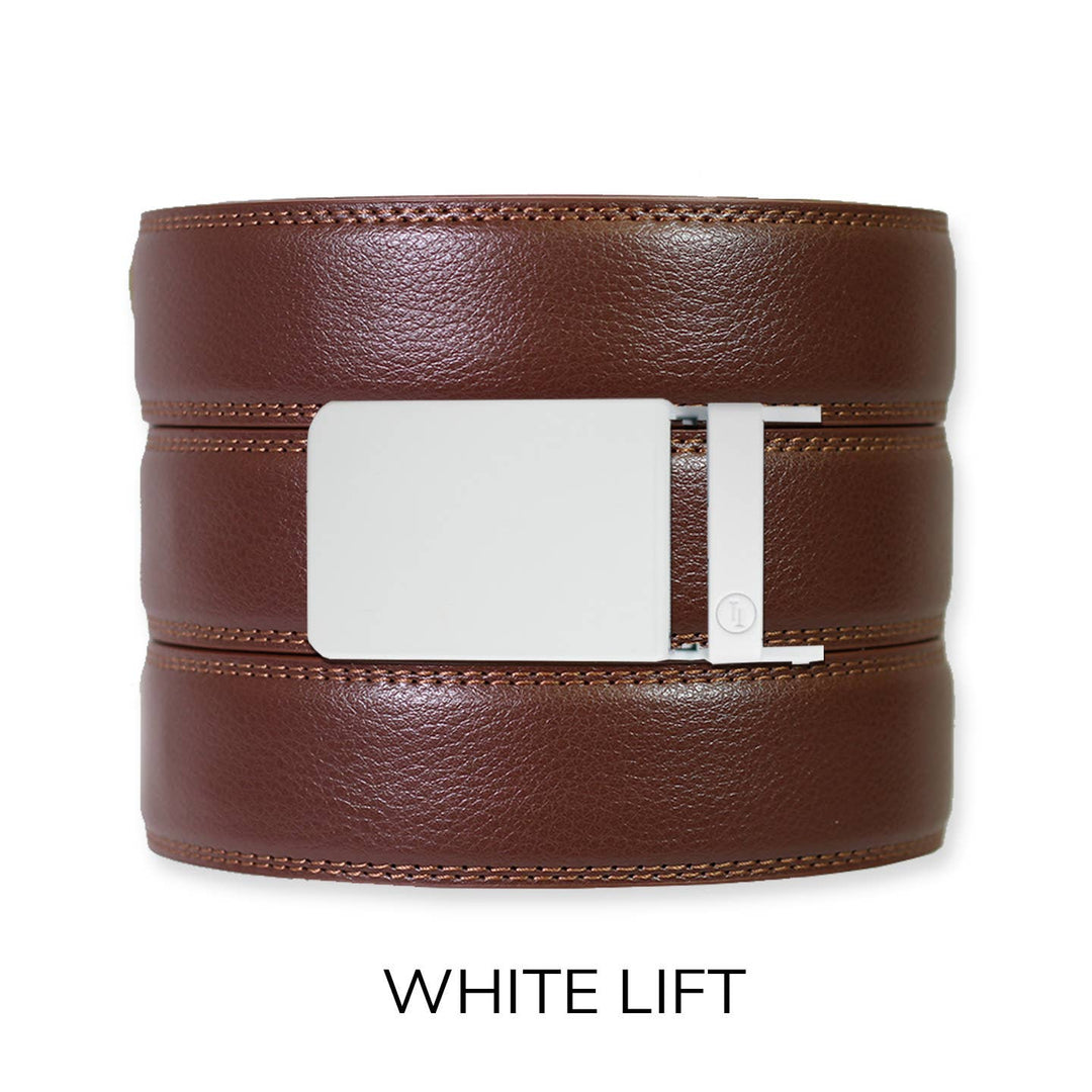 Chestnut Leather Ratchet Belt &amp; Buckle Set