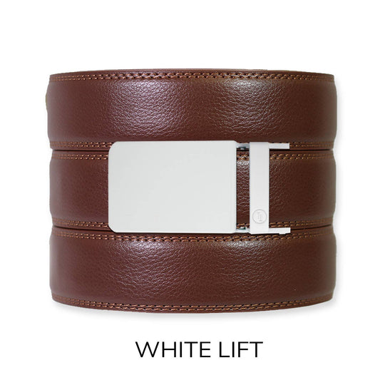 Chestnut Leather Ratchet Belt &amp; Buckle Set