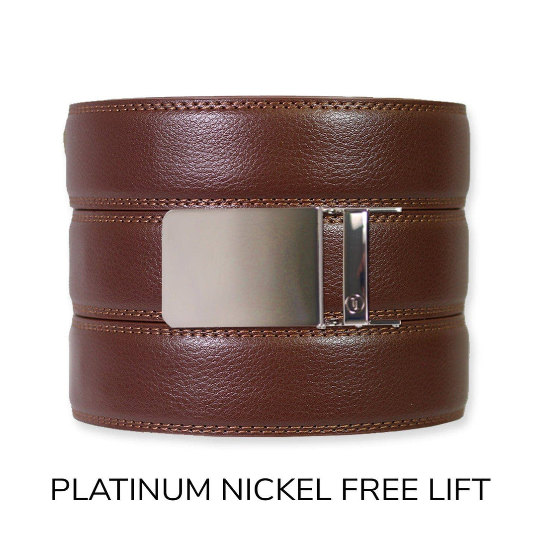 Chestnut Leather Ratchet Belt &amp; Buckle Set