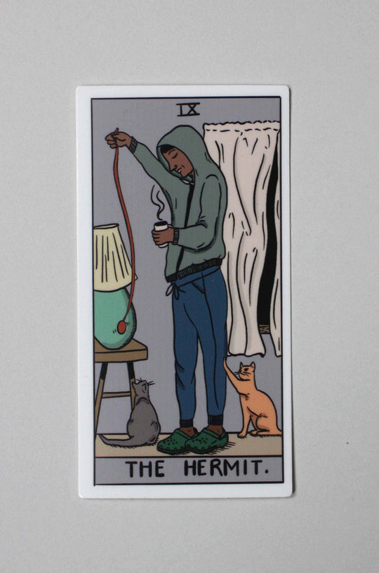 Hermit Tarot Sticker Full Color