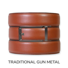 Load image into Gallery viewer, Chili Brown Leather Ratchet Belt &amp; Buckle Set
