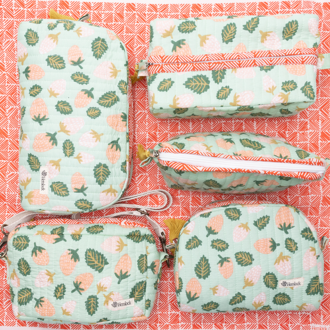 Suzette Small Quilted Scallop Zipper Pouch
