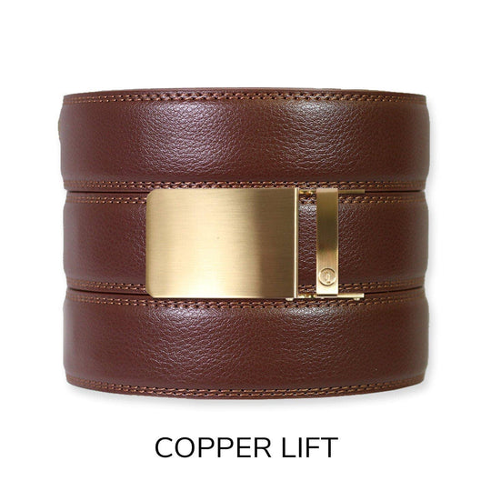 Chestnut Leather Ratchet Belt &amp; Buckle Set